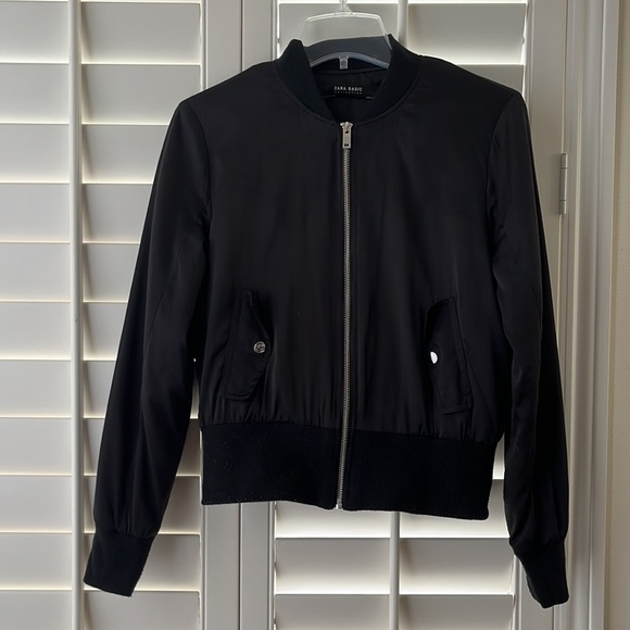 Zara Basic Collection Crop Bomber jacket Size S - Picture 3 of 12